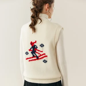 ANGEL Women's 100% Cashmere Sweater Vest Seamless Slim Snow Pattern Pullover Knitwear Autumn Winter O-Neck Sleeveless Waistcoat - AliExpress Sweaters&Jumpers