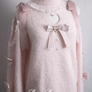 Japanese Mass-produced Sweet Heart-shaped Bow Sweater New Spring Autumn Cute Girl Long-sleeve Subculture Loose-fit Pullover Top - AliExpress Sweaters&Jumpers