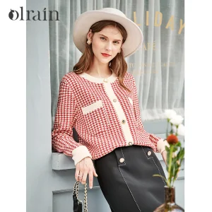 OLrain Women's Sweater Fall 2026 Fashion Woman Knitted O-neck Cardigan England Style Jacquard Plaid Female Jumpers O22DZ68561 - AliExpress Sweaters&Jumpers