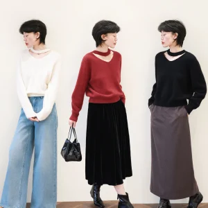 Soft Comfortable Bear Fur Wool Slimming V-Ne Knitted Sweater Women's Hollow out Casual Inner Wear Top French Sle Loose Fit - AliExpress Sweaters&Jumpers