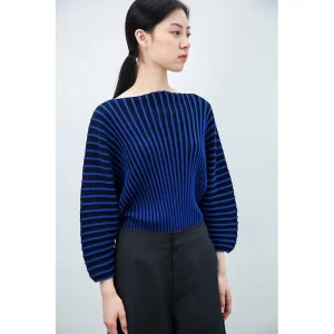 Ele Geometric ape Woolen Knitted Top for Women Original Design Spring  Long Sve Striped Low round Ne Regular Fit - AliExpress Sweaters&Jumpers