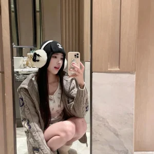 Loose Knitted Double Zipper Coat Lazy Sle Twist Weaving Ski Series Women's Cardigan Long Sve Medium Length Regular Thi... - AliExpress Sweaters&Jumpers