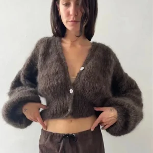 Women's Pure Hand Knitting Cardigan, Fried Dough Sweater, Twists Coat, Small Mohair, New Product, Spring, 2024 - AliExpress Sweaters&Jumpers