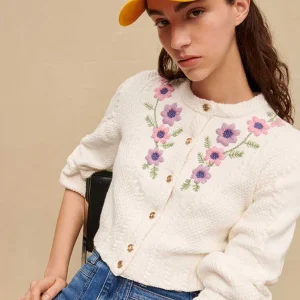Ele White Embroidered Knitted Open Cardigan Women's Faionable Autumn Winter New Arrival M Home CA00389 Ciwalk Sle - AliExpress Sweaters&Jumpers