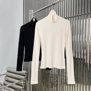 Women's High Collar Long Sve Woolen Base irt Soft Warm Gentle lectual Embroidered Logo Knitted Faion Spring - AliExpress Sweaters&Jumpers