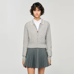 MaSande Autumn Winter ey Bead Decorated awl Collar Twist Knitted Zipper Open Cardigan French Sle Medium Softn Long S... - AliExpress Sweaters&Jumpers