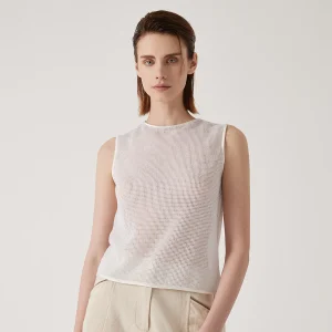 BY3511184 Designer Silk Linen Blend Top Women's Luxury Mesh Knit Tank Premium Elegant Summer Sleeveless Vest - AliExpress Sweaters&Jumpers