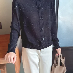 iny Spotlight Knitted Cardigan Glittering Refined Aosphere Faionable Long Sve Women's Casual Sle Regular Length - AliExpress Sweaters&Jumpers