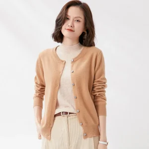 Full Wool Spring and Autumn Thin Wool Knitted Women's Cardigan Long Sleeve Solid Color Base Sweater Coat in Stock - AliExpress Sweaters&Jumpers