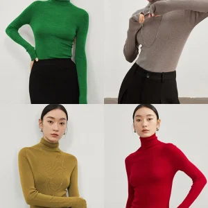 TINNTINN Sl High Ne Beautiful Woolen Fingerl Gloves Knitted Base Layer irt in 0 Colors Versatile Commute Sle - AliExpress Sweaters&Jumpers