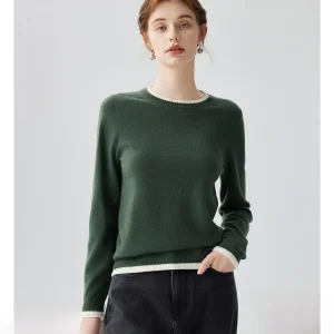 Miu Sle Color Blo 00 Wool Women's Long Sve Knitted Sweater round Ne Slim Fit Inner And Outer Wear Top - AliExpress Sweaters&Jumpers