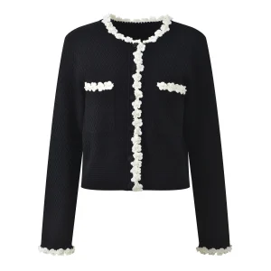 Faionable Knitted ort round Ne Open Cardigan Top Handmade Hook Flower Gentle Sle Women's Wear Autumn New Arrival 2025 - AliExpress Sweaters&Jumpers