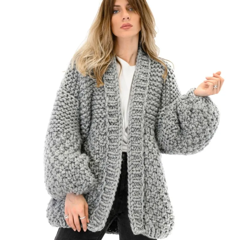 2026 Autumn And Winter Hand-woven Knitted Jacket European And American Fashion Street Wear Warm Thick Women Sweater Jacket Coat - AliExpress Sweaters&Jumpers