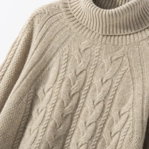 Women's Turtleneck Sweater Cashmere Twist Flower Pullover Autumn Winter Raglan Sleeve Thick 100% Cashmere Knitwear Warm Clothing - AliExpress Sweaters&Jumpers