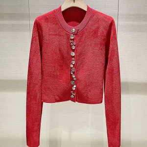 Knitted Open Cardigan Spring 2026 Red Color Age-Defng New Year Aosphere Rich Girl Outerwear Top for Women - AliExpress Sweaters&Jumpers