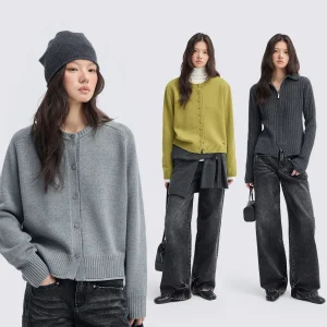 JUSLIN Knitted Cardigan Sweater with Buttons Casual Sle Long Sve round Ne Open Front Regular Fit Women's Faion - AliExpress Sweaters&Jumpers