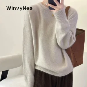 WinvyNee Winter Women‘s Clothing Cashmere Merino Wool Sweater Long Sleeve O Neck Wool Loose Casual Oversized Pullovers A1114001 - AliExpress Sweaters&Jumpers
