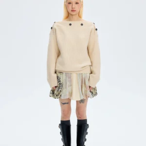 HORAHORA Large Knitted Woolen Sweater oulder Hole Batwing Sve Coarse Needlework One-oulder Sle Women's Autumn Winter... - AliExpress Sweaters&Jumpers