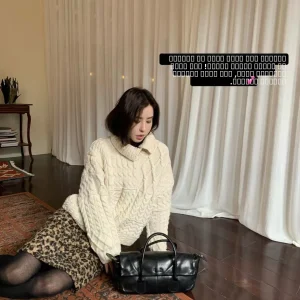 Cisas New Year Aosphere Twist Knit Sweater f Collar Design Thi Warm Long Sve round Ne Regular Fit Women's Swe... - AliExpress Sweaters&Jumpers
