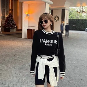 Les Ruelle Women's Pure Wool Knitwear Stripe Pattern round Ne Spor Casual Design Outerwear Versatile Sweater Street Sle - AliExpress Sweaters&Jumpers