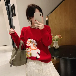 Misslady Retro Red  Woolen Sweater Women's Loose Slimming Long Sve Knitted Top Vintage Sle Spring Collection - AliExpress Sweaters&Jumpers