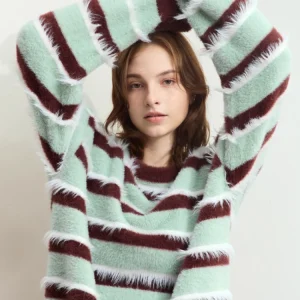 AMII Minimalist Striped Sweater Tops For Woman 2025 Winter New Casual O-Neck Long Sleeve Loose Knitting Female Sweater 12444134 - AliExpress Sweaters&Jumpers