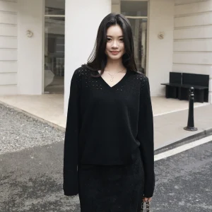 Warm Faionable Knitted Sweater Fem Sle Yarn Flowers Feather Knitwear oulder Straight Angle Cozy Winter Women's Faion - AliExpress Sweaters&Jumpers