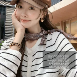 Meiyang UPW Linen Cotton Stripe ort Knit Cardigan Women's Straight Tube Long Sve round Ne Buttoned Knitted Sweater - AliExpress Sweaters&Jumpers