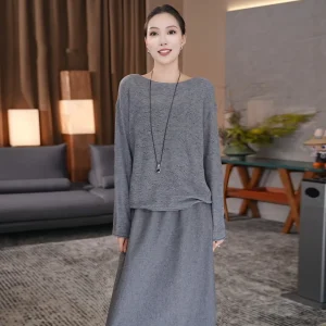 Faion Textured Knitted Long Sve round Ne Base Layer Top for Women Loose Fit Polyester Fiber Daily Wear 2025 Autumn New... - AliExpress Sweaters&Jumpers