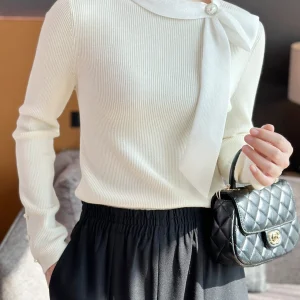 Woolen Knitted Sweater with  Knot And Beads Slimming Base Layer Commute Suitable Soft Fine Gauge Yarn - AliExpress Sweaters&Jumpers