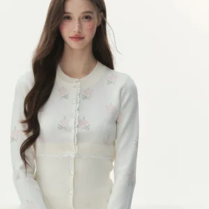 Spring Bloom Knitted Sweater Top for Girls with Small Floral Print Fake Two-Piece Design Long Sve Casual Online Exclusive - AliExpress Sweaters&Jumpers