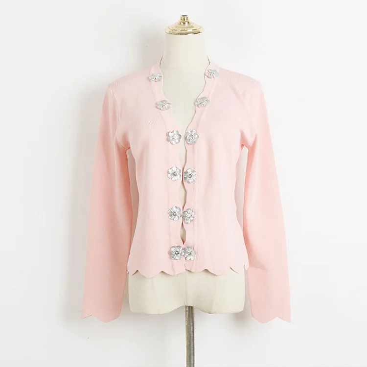 2024 Autumn Womens Coat Kint Cardigan Pink Black White - AliExpress Sweaters&Jumpers
