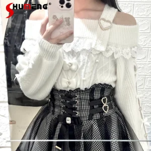 Japanese Style Sweet Cute Girls LIZ Knitwear Tops Long Sleeve Bow loose versatile Lolita Sweaters Women Spring Knitted Pullovers - AliExpress Sweaters&Jumpers