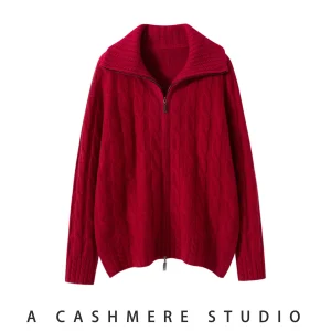 100% Cashmere Sweater Women Zipper Cardigan Cable Knit Jacket Autumn Winter Soft Warm Knitwear High Quality Top Clothes - AliExpress Sweaters&Jumpers