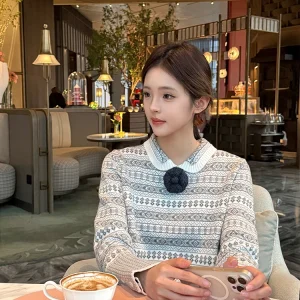 Heavyweight Fair Isle Knit Sweater Woolen Women's Sle Preppy Striped Long Sve Knitted Sweater Ele College Sle - AliExpress Sweaters&Jumpers