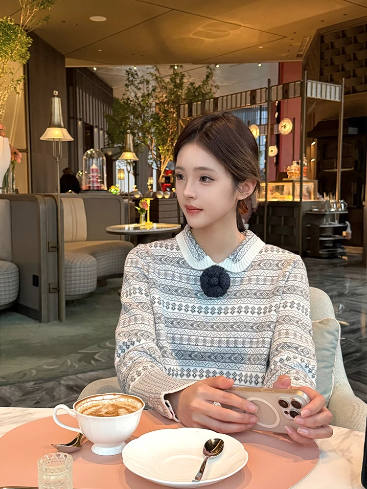 Heavyweight Fair Isle Knit Sweater Woolen Women's Sle Preppy Striped Long Sve Knitted Sweater Ele College Sle - AliExpress Sweaters&Jumpers