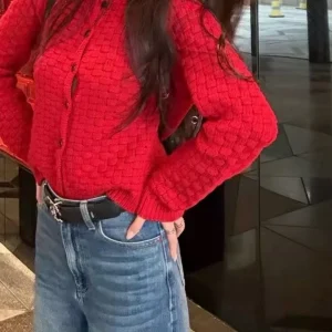 Red Plaid Knitted ort Sweater round Ne Women's Sle Casual Spring Faion 's Choice ZOYOYUED Left Right Aeement - AliExpress Sweaters&Jumpers