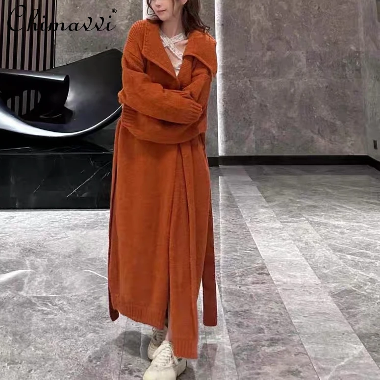 Fashion Mohair Knitted Cardigan Autumn and Winter 2024 New High-end Mid-length High-end Loose Long-sleeved Sweater Jacket - AliExpress Sweaters&Jumpers