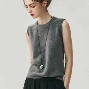 Ladies' Soft Camere Knitted Sweater Vest Loose round Ne Casual Versatile Basic Sle Warm Fing Comfortable Fit Top - AliExpress Sweaters&Jumpers