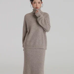 DYLIELY Camere Knitted Set High Collar Loose Fit Women's Sweater  Skirt Two-Piece Ensemble Vintage Sle Warmth Faion - AliExpress Sweaters&Jumpers