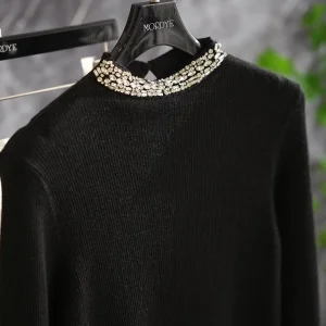 Ele Woolen Knitted High Collar Sweater Base Layer Four  6 Needle Beaded Soft Warm Commute Sle Women's Faion - AliExpress Sweaters&Jumpers