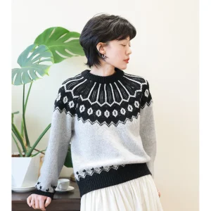 Nordic Sle Woolen Sweater Women's Casual Loose Knitted Top Ferris Wheel Pattern Vintage Leisure Age-defng Upper Body - AliExpress Sweaters&Jumpers