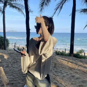 ZhouMiao Acetate Wool Loose Fit ort Knitted Cover up Top Women Spring Faion Svel round Ne Pullover Slimming Effect - AliExpress Sweaters&Jumpers