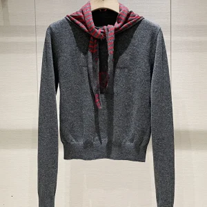 Ele ey Long Sve Knitted Sweater Women's Slim Fit Scarf Collar Embroidered Spring 2026 Faion Casual Commute Sle - AliExpress Sweaters&Jumpers