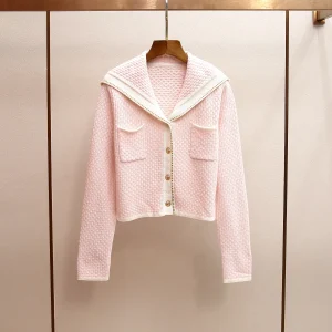 MaSande High-End Women's Autumn Winter New Sle Small Fraance Sle Color Blo Collar Open Cardigan Textured Knitted Sweater - AliExpress Sweaters&Jumpers