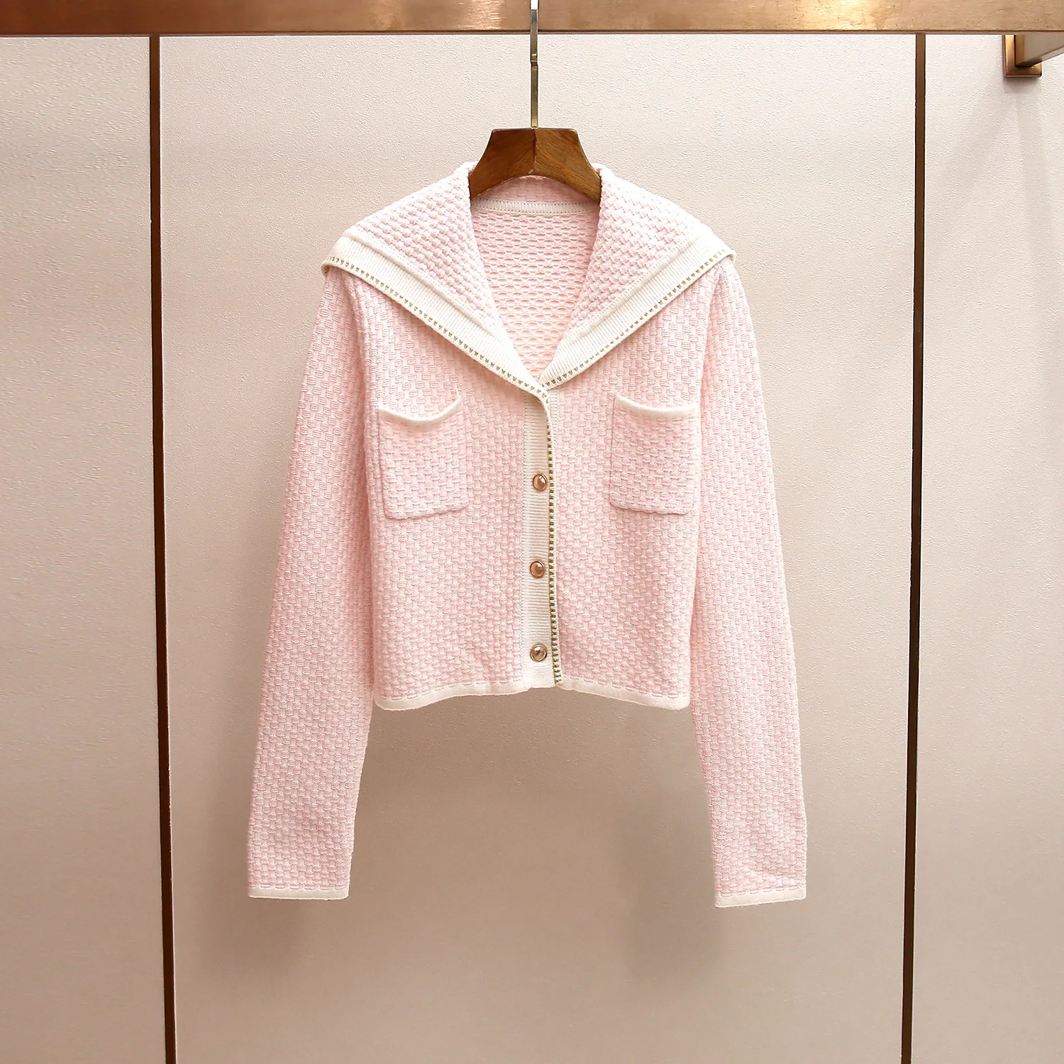 MaSande High-End Women's Autumn Winter New Sle Small Fraance Sle Color Blo Collar Open Cardigan Textured Knitted Sweater - AliExpress Sweaters&Jumpers