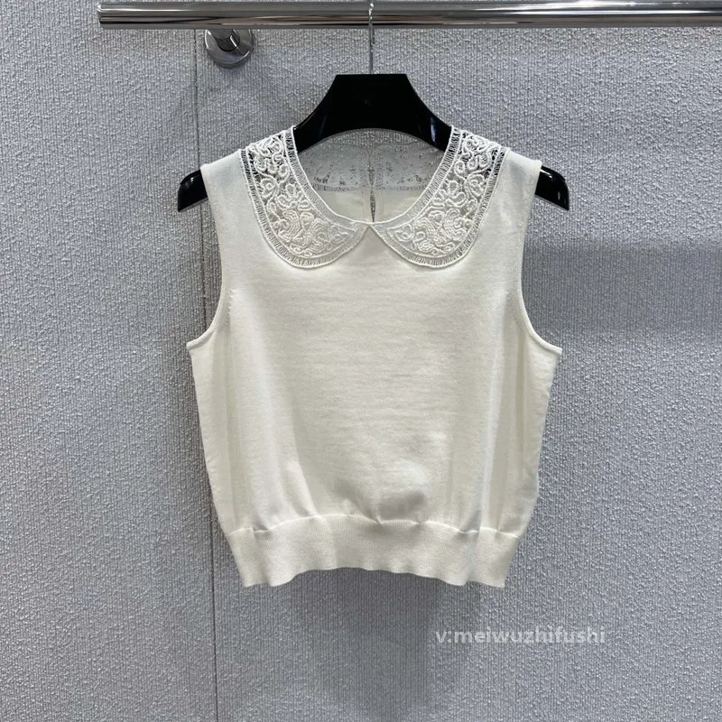 Lace-stitched babydoll-style knitted pullover with a V-neck for a girly short-sleeved top without sleeves - AliExpress Sweaters&Jumpers