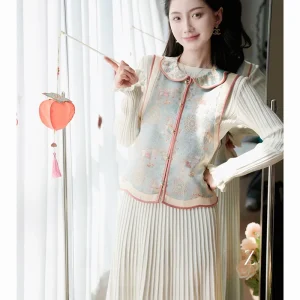 New Chinese Sle Women's Open Cardigan Vest Outerwear Flip Collar  Pattern Yang GZ Spring Welcome All  Celebration - AliExpress Sweaters&Jumpers