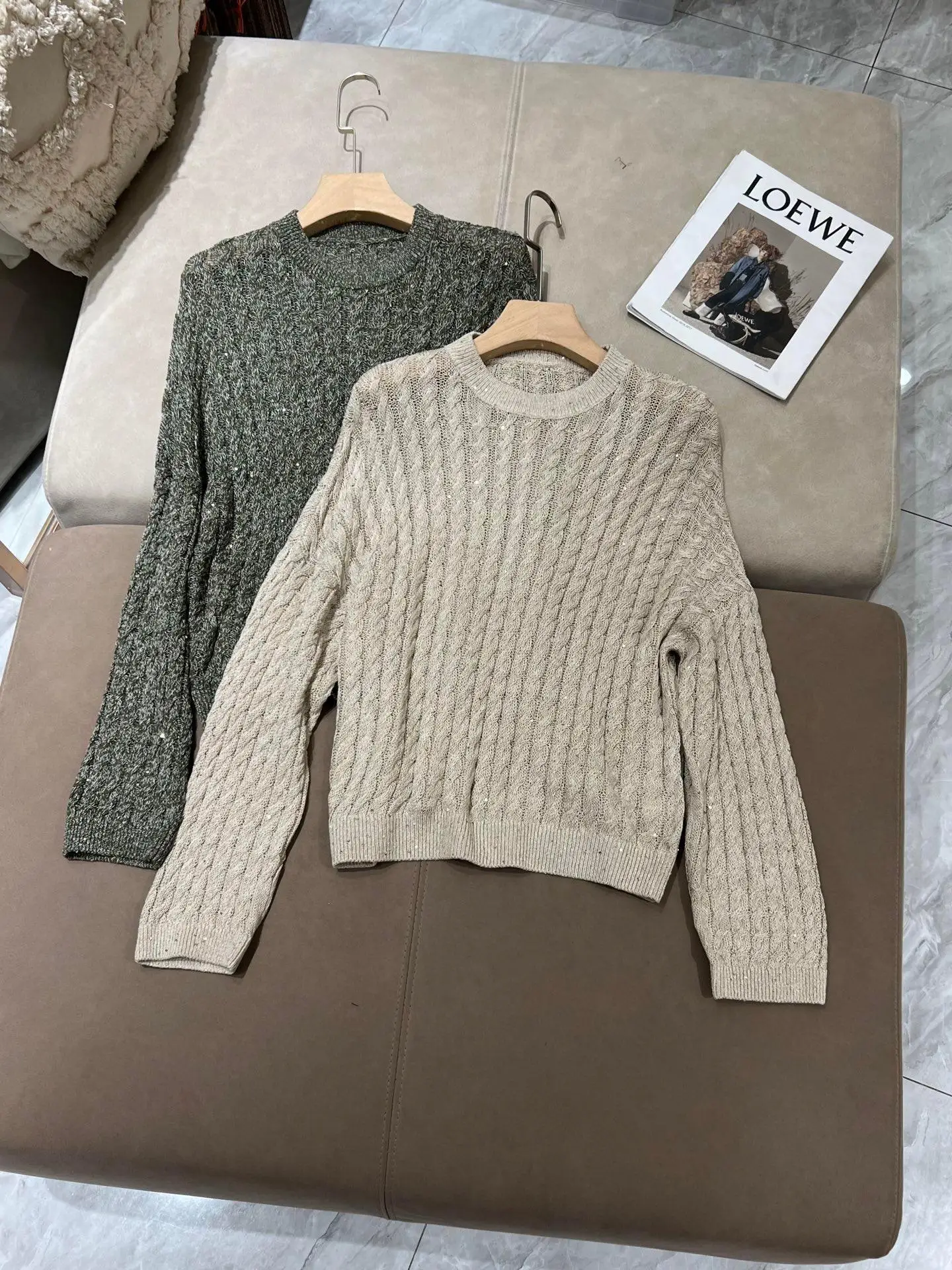 Spring round neck twisted knit sequined fashionable pullover - AliExpress Sweaters&Jumpers
