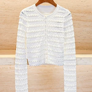 S Home Nan You High End Women's Spring New Small Fraance Sle Knitted Cardigan Jaet Pearl Embellied Soft Long Sve - AliExpress Sweaters&Jumpers